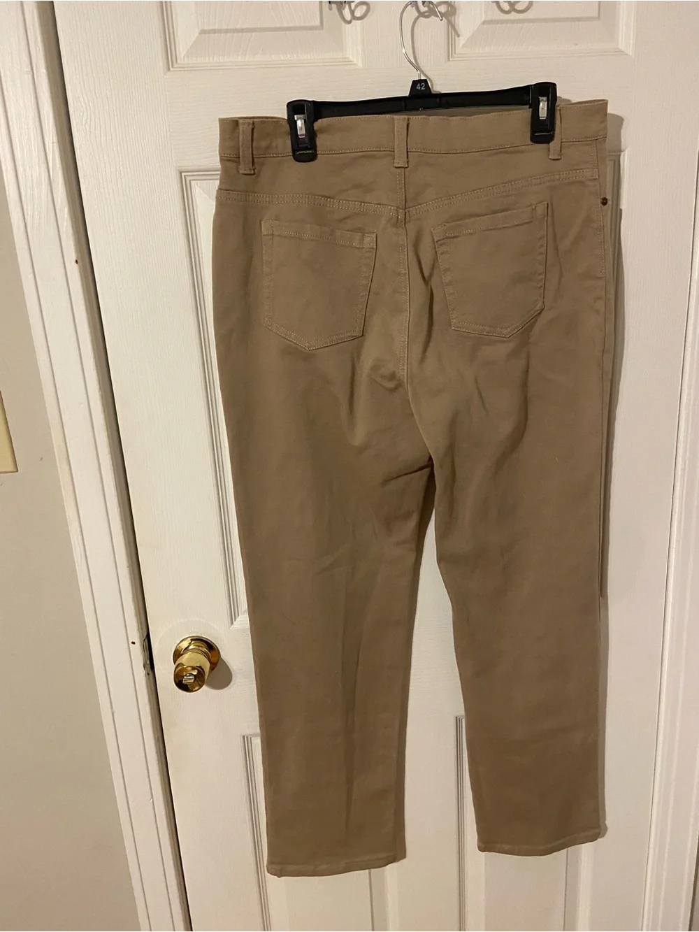 Gloria Vanderbilt Size 14 Amanda Neutral Tan Straight-Leg Pants